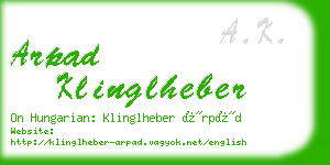 arpad klinglheber business card